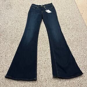 NEW Frame Le High Flare Jeans 28 Dark Wash Stretch Denim Classic Normcore